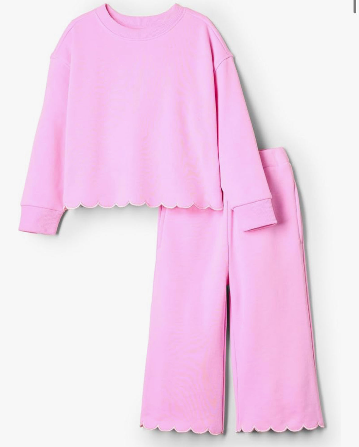 scalloped edge pullover + pant set