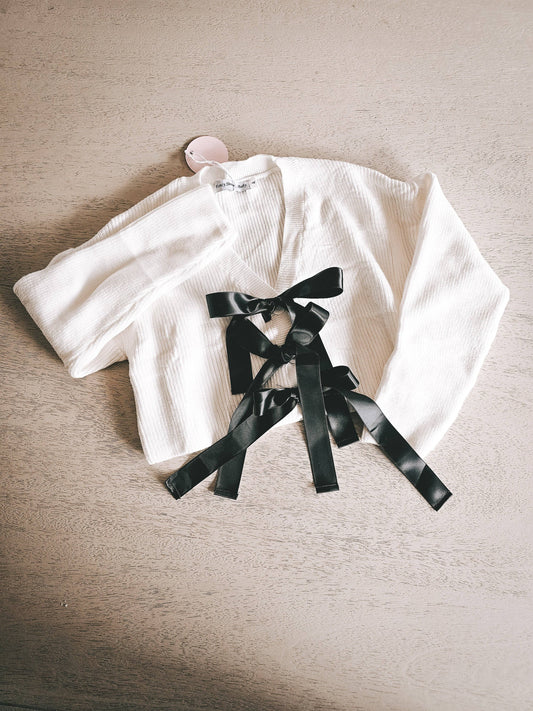 black bow cardigan | toddler + girls