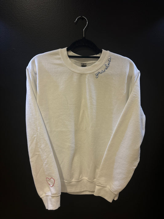 red heart grandma pullover