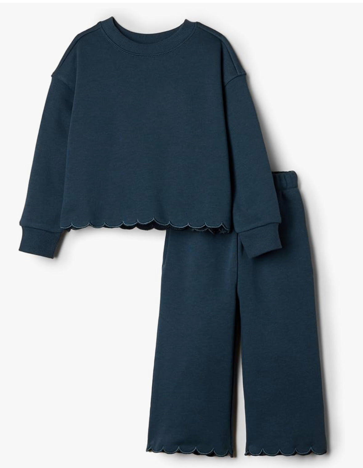 scalloped edge pullover + pant set