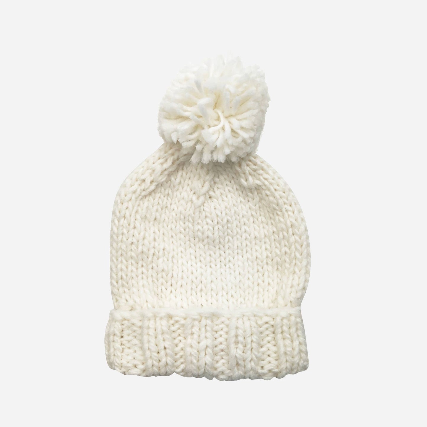 Classic Pom Hat, Cream Baby Beanie Kids Winter Clothing