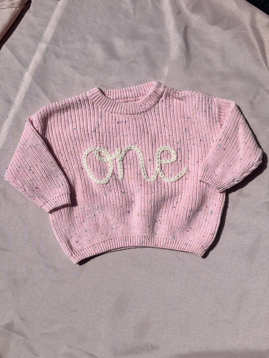 first birthday knit sweater | 9-12m