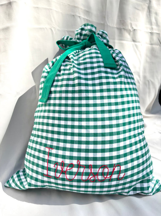 personalized large christmas santa sack / personalized christmas large santa sack / hand embroidered name christmas sack christmas gift