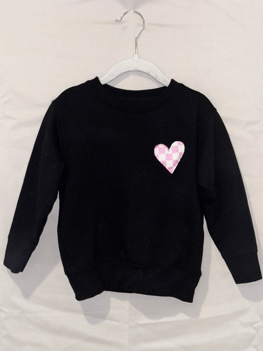 patchwork heart pullover 4T