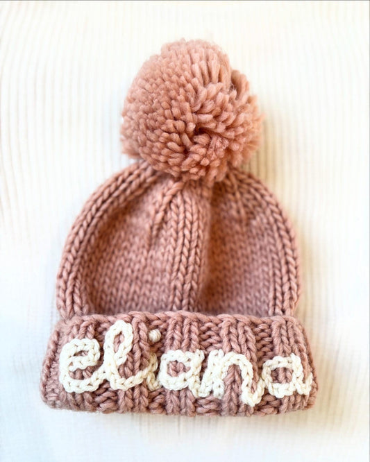 personalized knit beanie hat