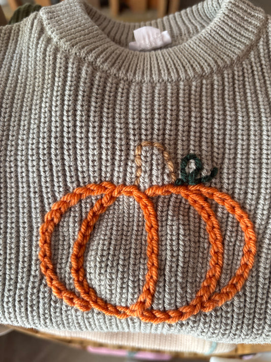 pumpkin knit sweater | willow 1Y