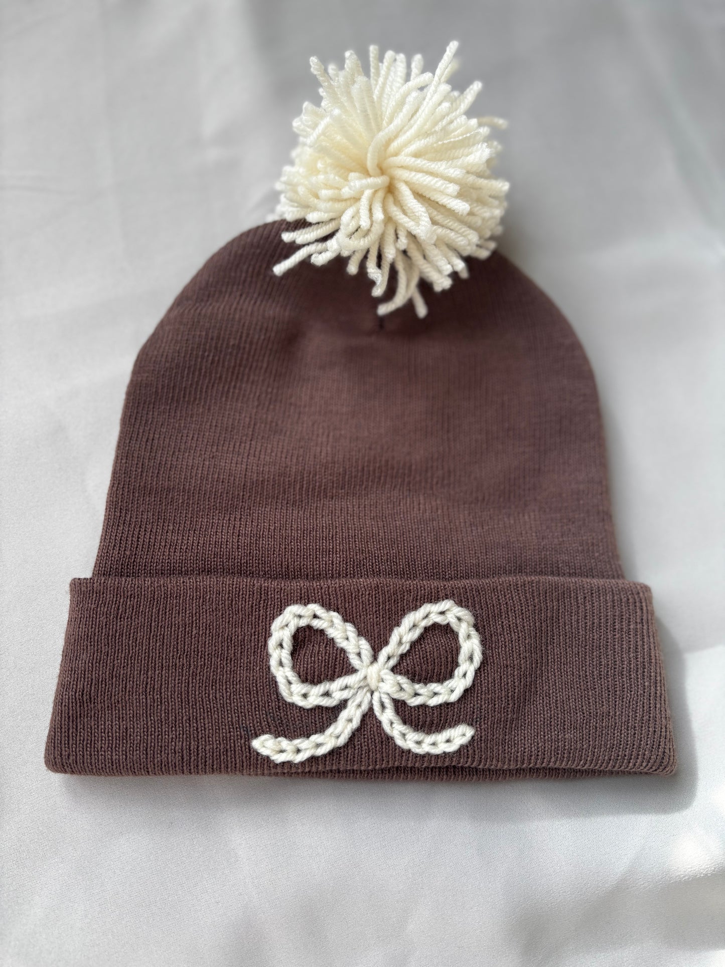 chocolate bow beanie