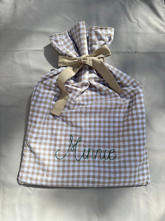 personalized large christmas santa sack / personalized christmas large santa sack / hand embroidered name christmas sack christmas gift