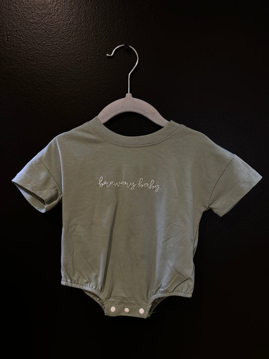 brewery baby bubble romper | sage 3-6m