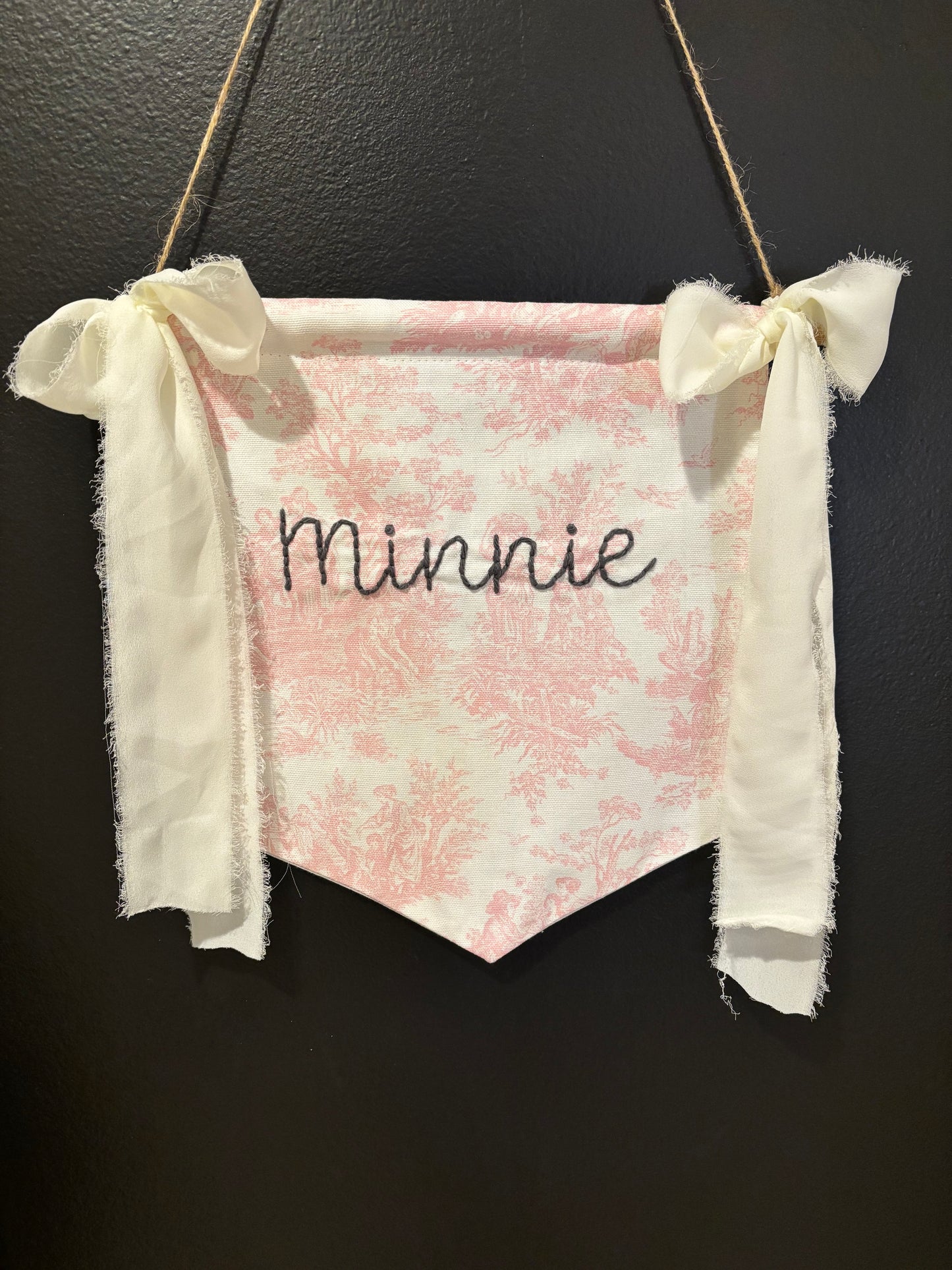 baby name flag, custom personalized name banner, cotton flag banner, nursery name sign, embroidered wall hanging decor