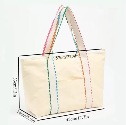 personalized ric rac tote bag