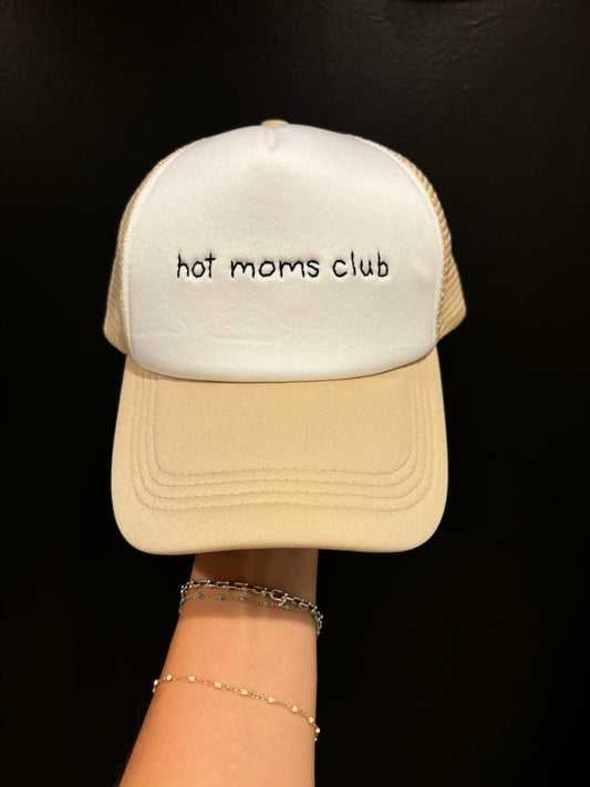 hot moms club trucker hat | sand
