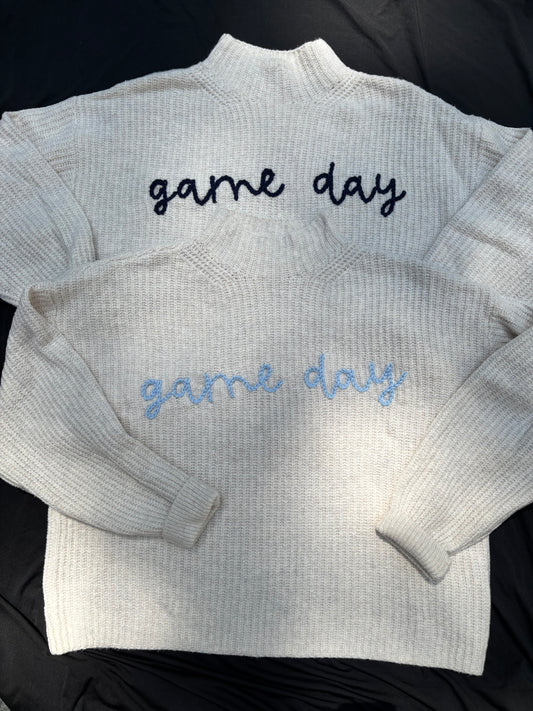 women’s drop crop sweater with personalized embroidery | game day, bridal, collegiate, spirit wear