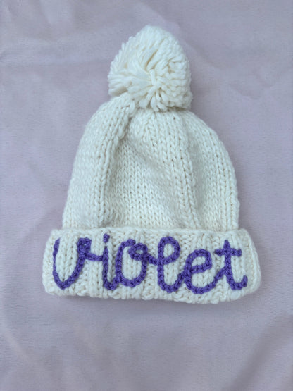 personalized knit beanie hat