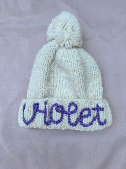 personalized knit beanie hat