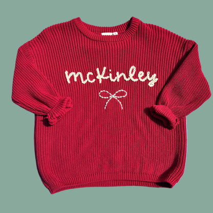 festive holiday sweater | christmas name sweater | holiday photo outfit | family matching