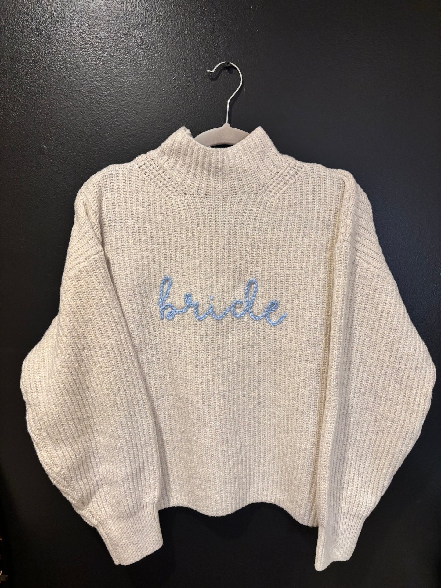 women’s drop crop sweater with personalized embroidery | game day, bridal, collegiate, spirit wear