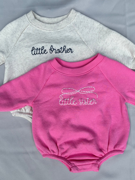 0-3m little sister pink romper