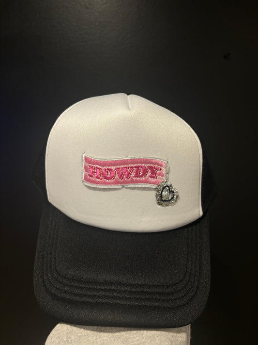 hot pink howdy trucker hat