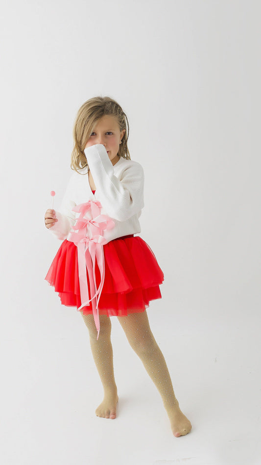 pink bow cardigan | toddler + girls